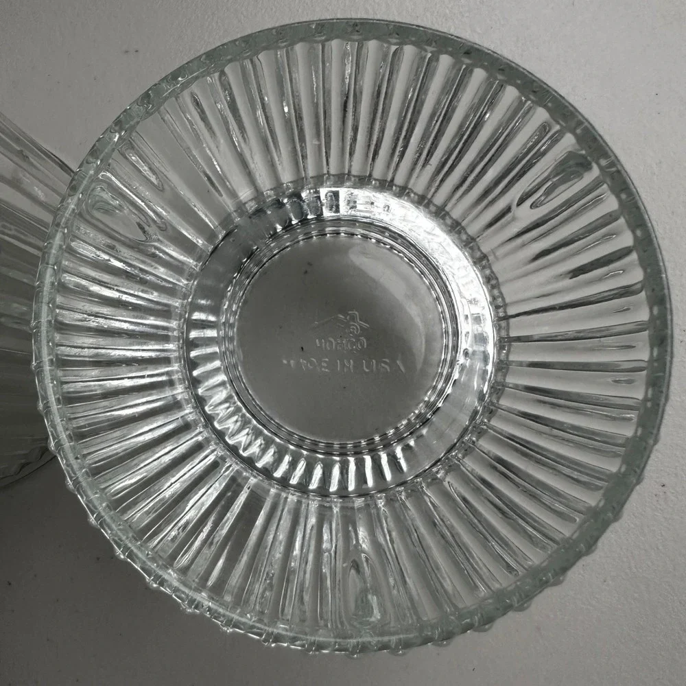 Vintage Homco Two-Piece Clear Ribbed Glass Fairy Lamp Lite 6